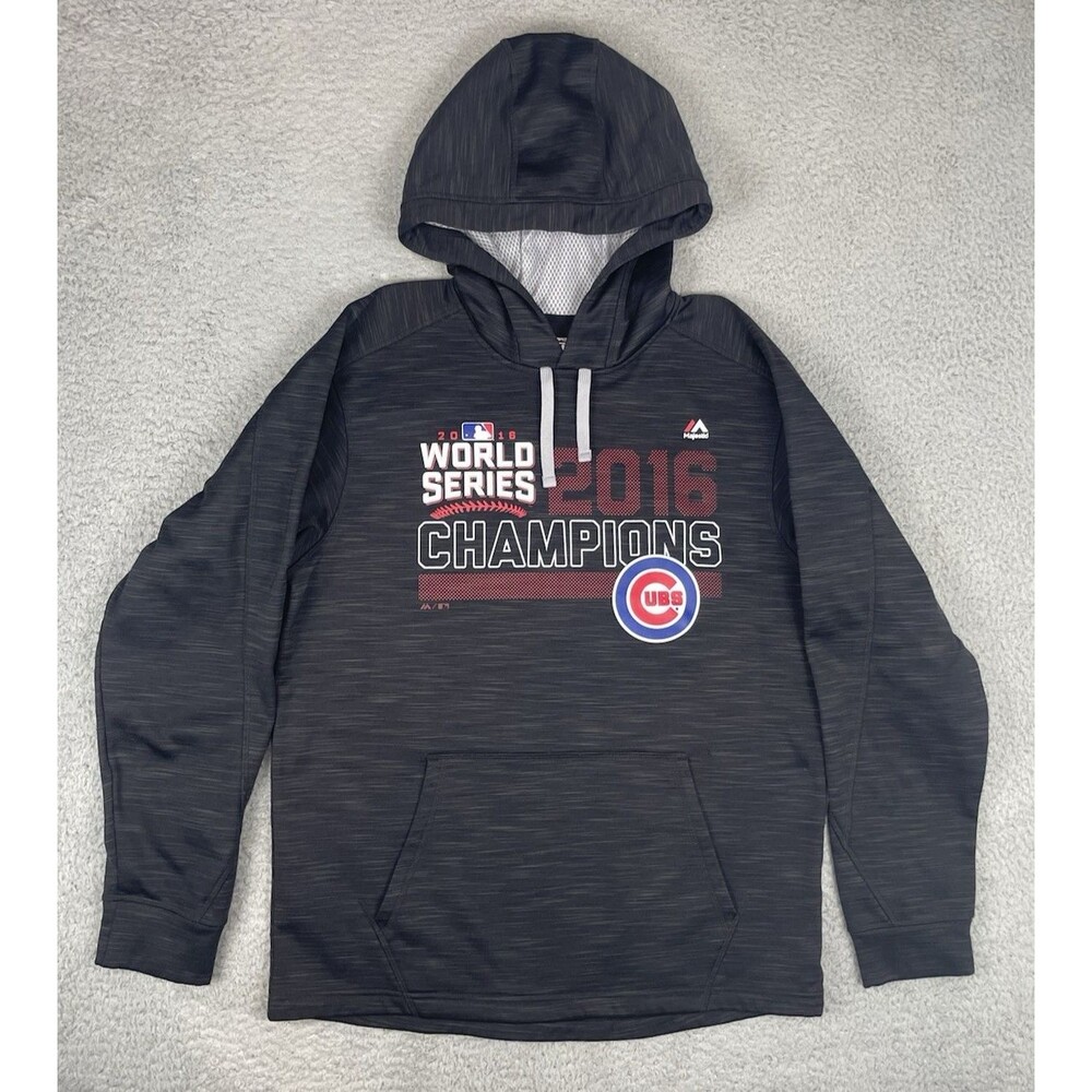 Majestic Authentic Therma Hoodie Mens Medium Gray 2016 World Series Champs NWT